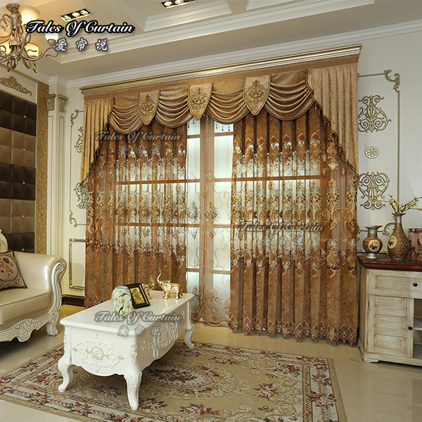 New fashion embroidery designs polyester window curtain
