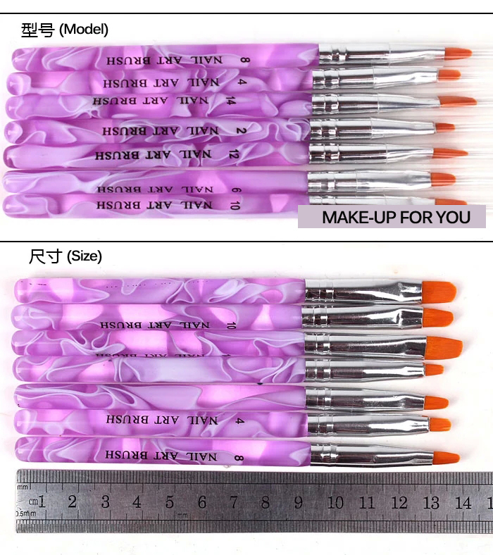 Hot selling acrylic handle artist nail gel brush