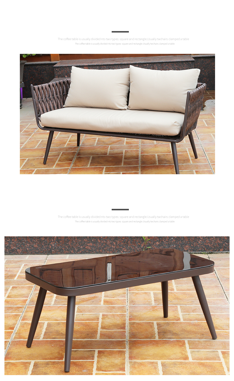 living room bedroom sofa balcony outdoor seat rattan chair coffee table sofa combination sunscreen waterproof rattan furniture