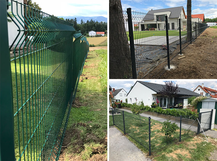 Decorative Garden Village 2D Curvy 3d Welded Wire Fence Corrosion Protection