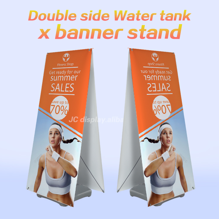 Double Side Outdoor Wind Resistant Water Base Promotion X Banner Stand