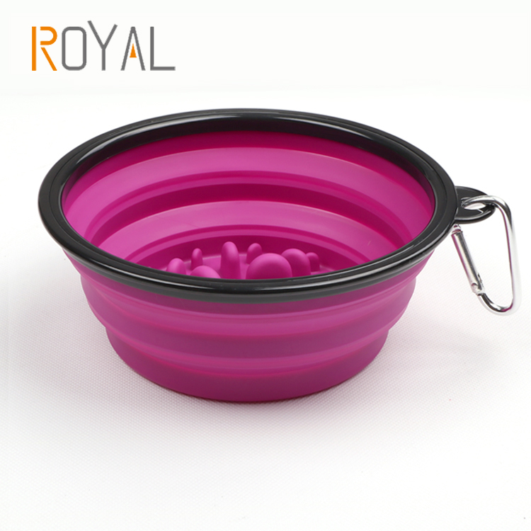 Оптовая Продажа Красочные Pet медленно подачи TPE собака чаша на открытом воздухе путешествия портативный еда чаша