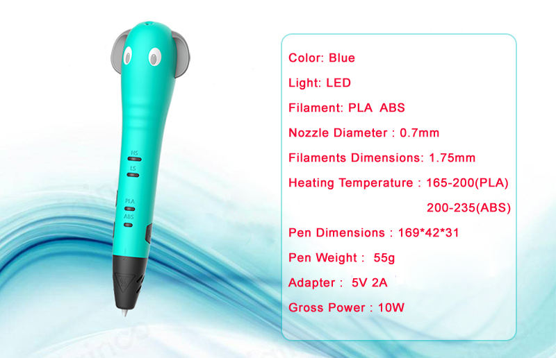 New Hot digital 3d printing pen 3d doodle pen DIY toys with free 1.75mm PLA/ABS filament for Kids and Adults