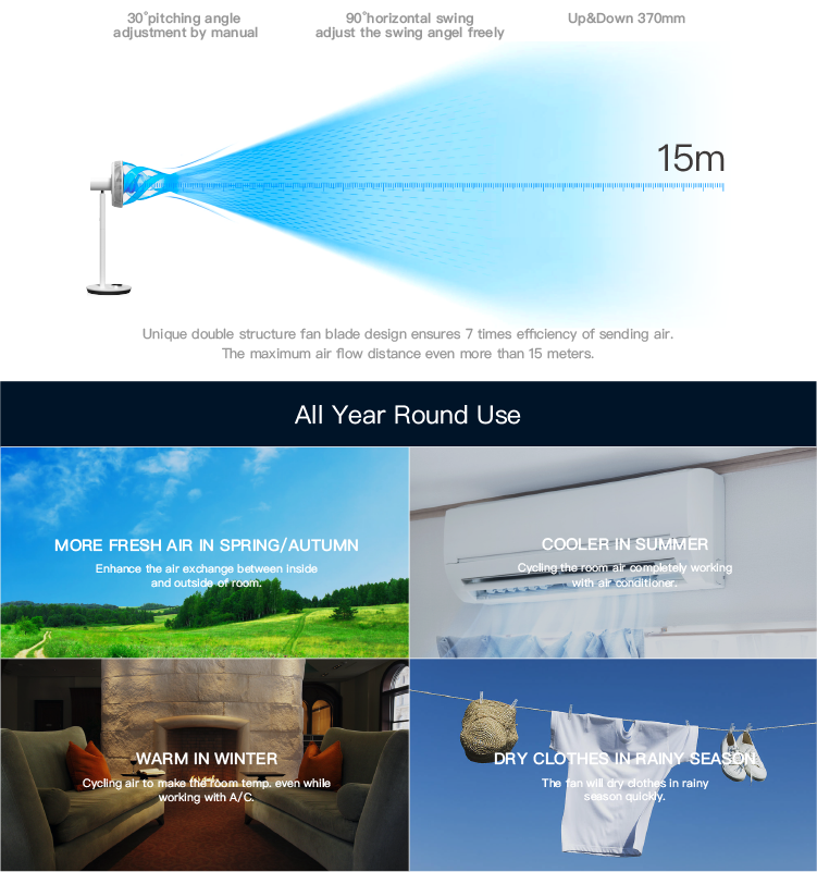 Newest microcomputer floor 12V DC brushless pedestal table portable bladeless electric stand fan 537
