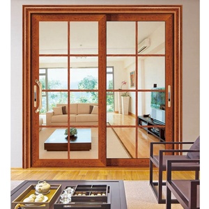 Commercial Aluminium Exterior Double Pane Soundproof Sliding Glass Doors With Built In Blinds For Sale