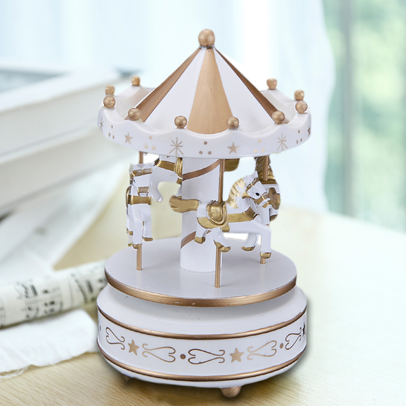 China Factory Custom Song Baby Music Toy Wooden Box Birthday Gift Toys Design Carousel Horse Music Box