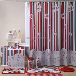 Hot sale Bath set/custom bathroom set/Shower curtain with matching bath mat and accessories