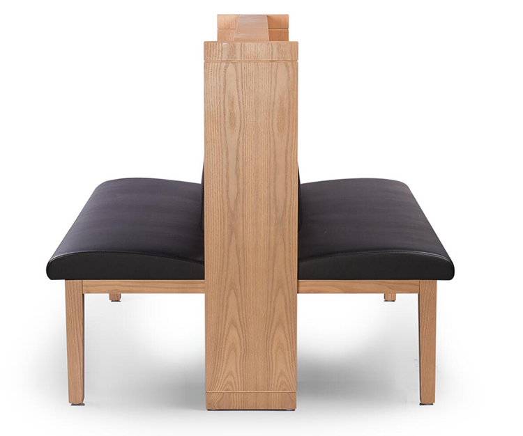 Chinese manufacturer wood leather double sided restaurant sofa seat