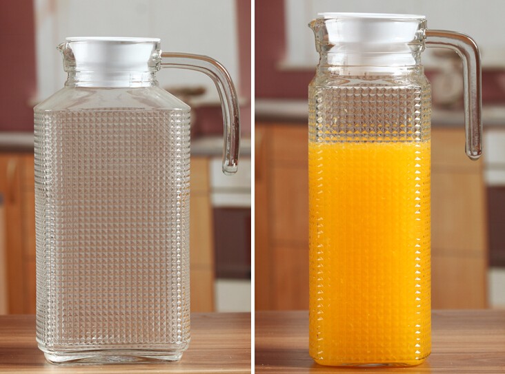 Glass Water Pitcher With Lid Beverage Glass Carafe For Juice Lemon Water Tea Glass Jug