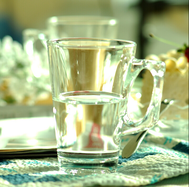 Haonai glass products,coffee glass cup with handle