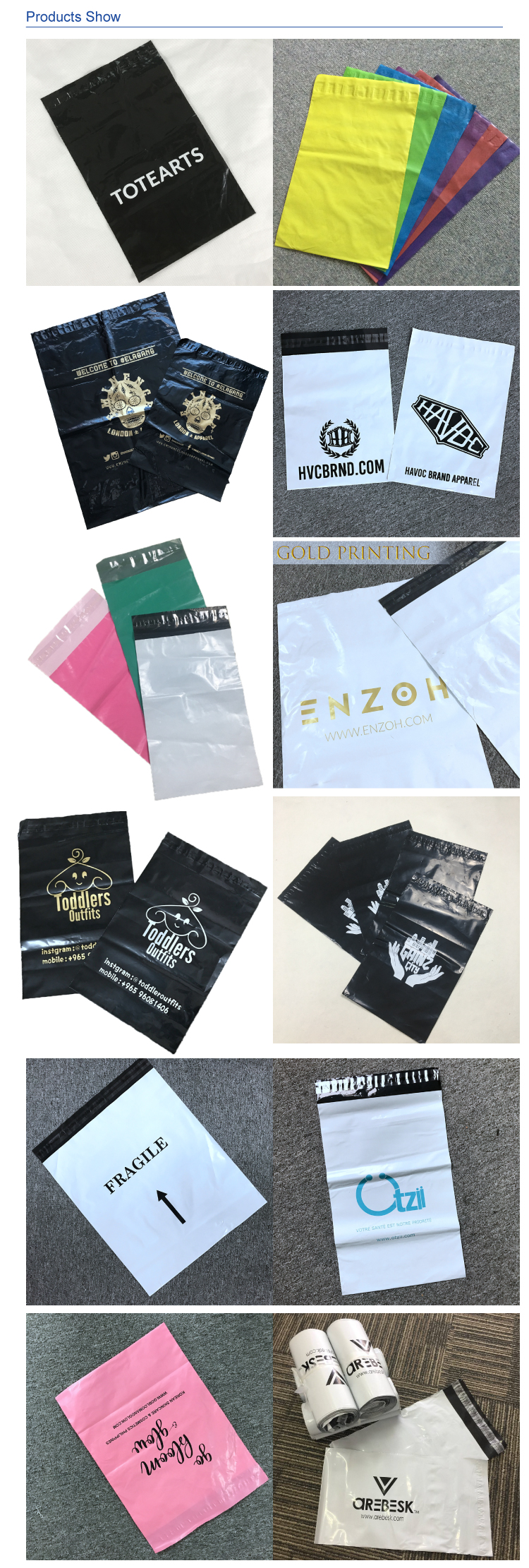2023 Tear Proof Apparel Packaging Custom Logo Printed Plastic Poly Bags mailer mailers mailing bag for Shipping Clothing Clothes