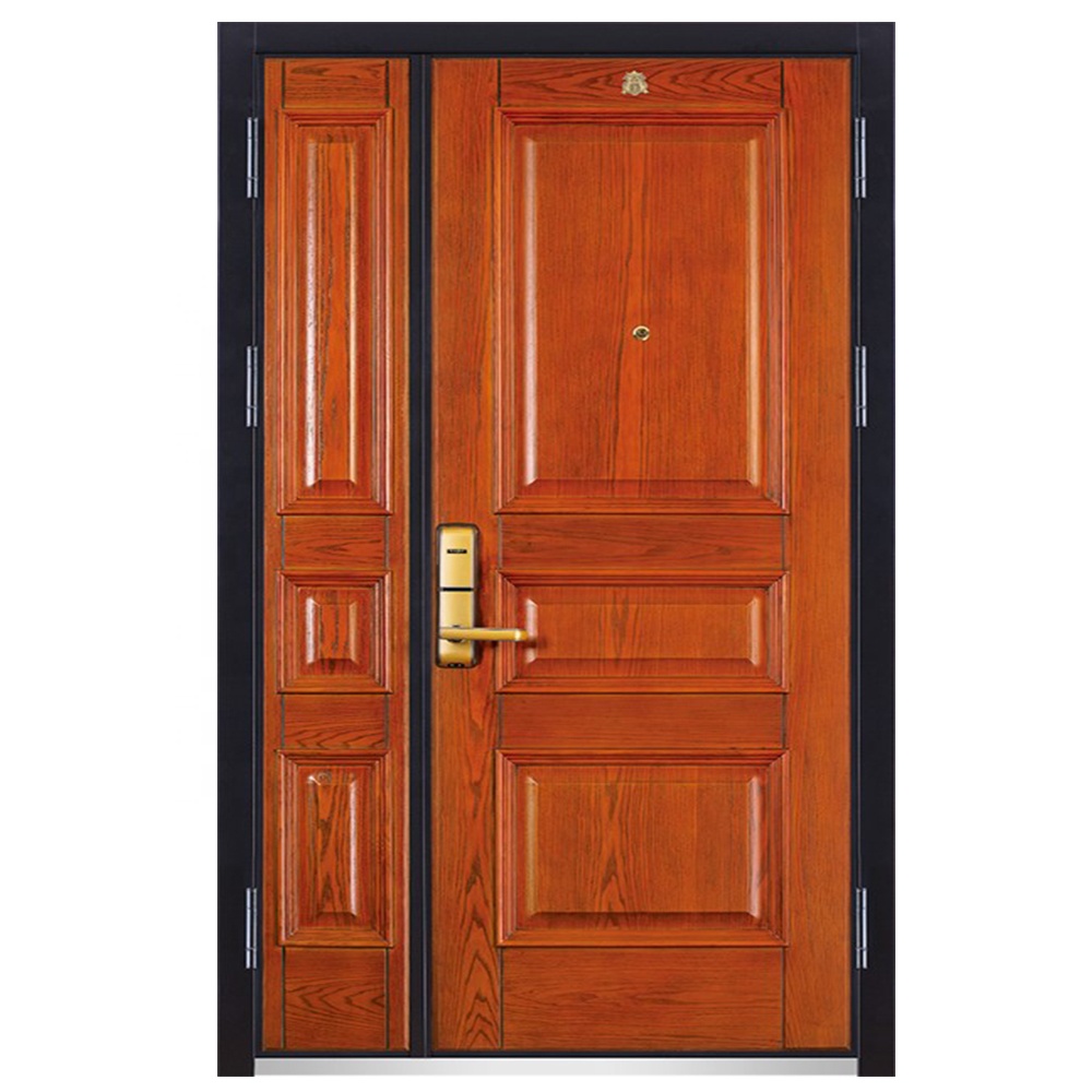 XSF High-end Estilo Italiano dois porta do armário de madeira de madeira vidro da porta exterior da porta de entrada do metal