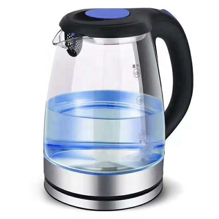 Led Illuminated Glass Kettle Stainless Steel Body 2400W Cordless Kettle Jug 1.7L