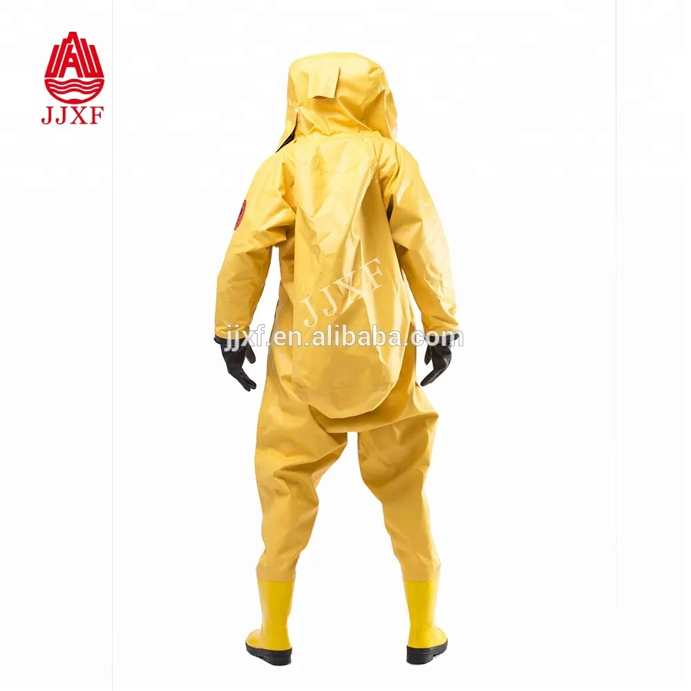 Completely sealed anti-acid protection firefighter chemical protection suit