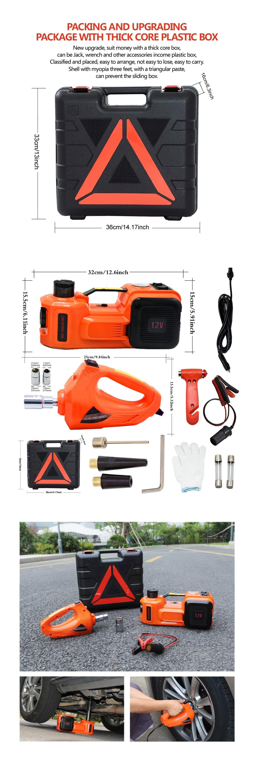 Factory price rebuild 12 volt DC 12V 5T Multi-functional hydraulic floor jack with electric impact wrench