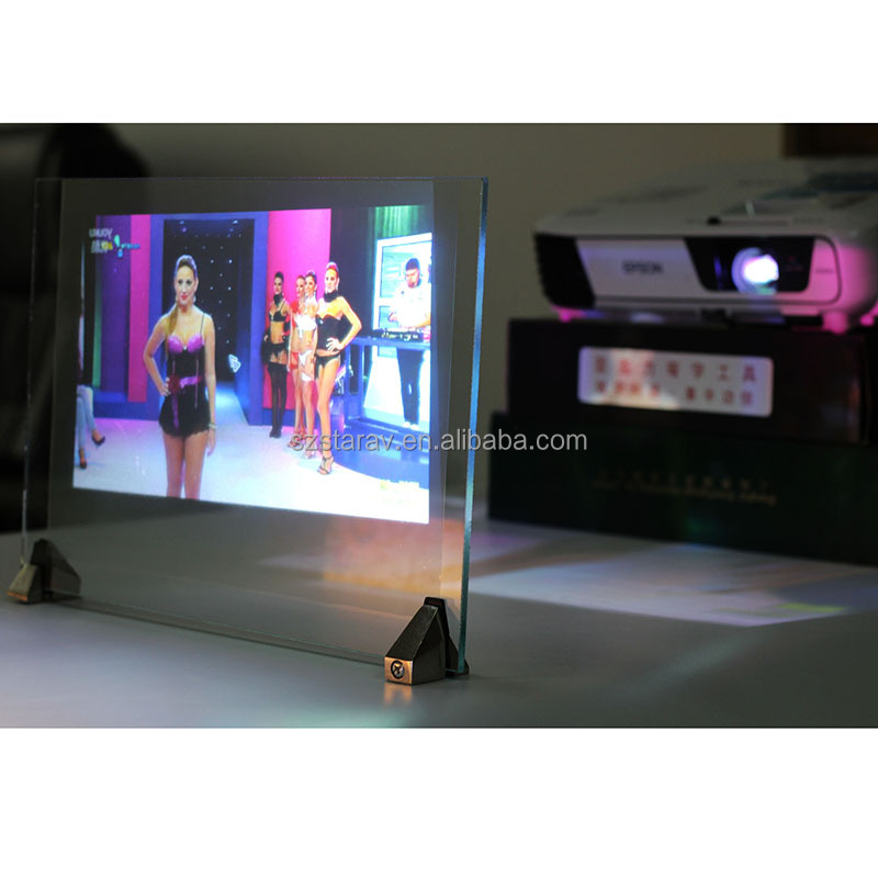 Высококлассная рекламная голограмма Голографическая задняя клейкая пленка Проекция 3D экранная пленка для Витрины Магазина