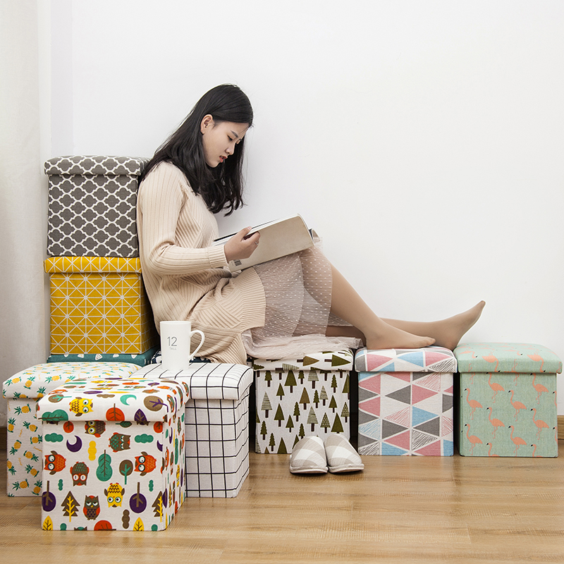 Dongyi дешевый льняной складной кубический оттоманка для гостиной