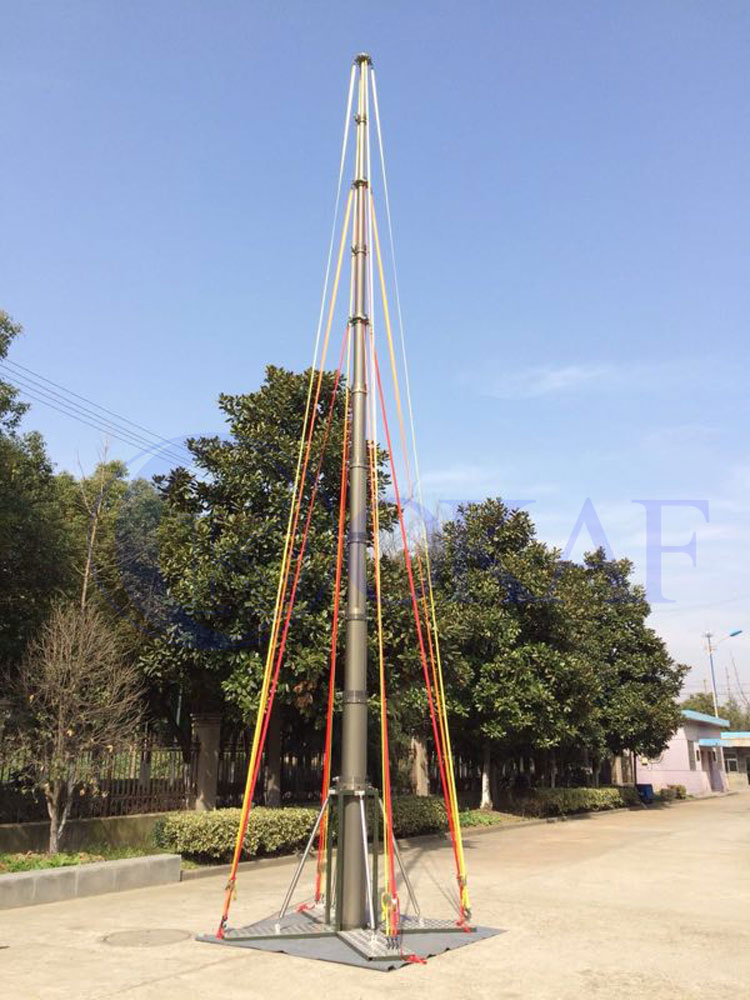用于热激光ptz摄像机的室外安全伸缩式闭路电视桅杆便携式铝杆通信塔