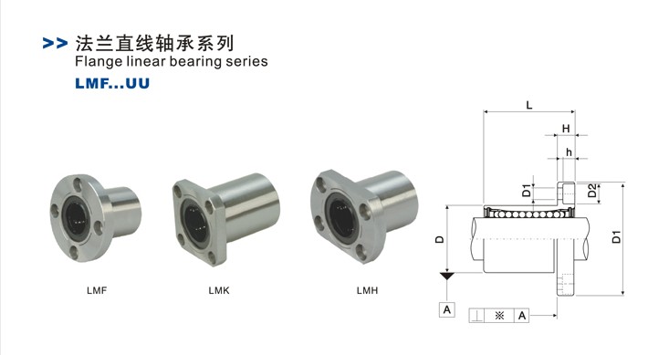 Square flange linear motion  bearing LMK8SUU for cnc linear shaft 8mm