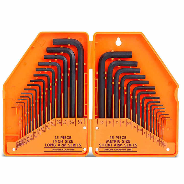 30pcs high quality l type metric sae allen wrench square head