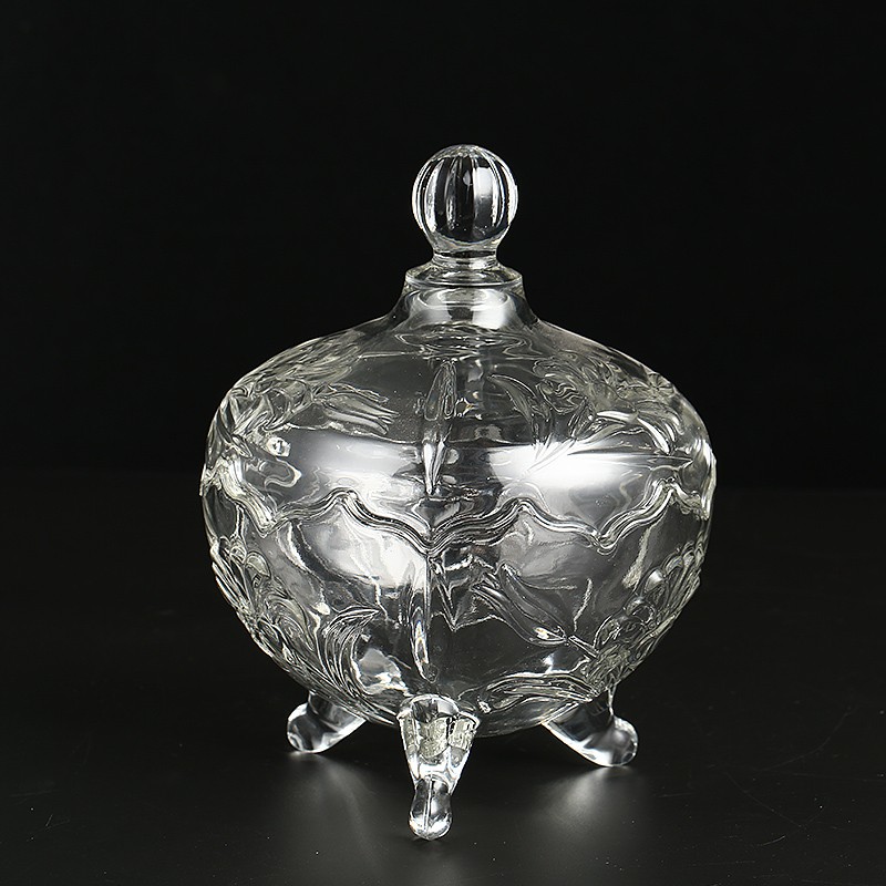 European style glass container Dessert candy honey food jar with lid for home Storage Cafe Restaurant