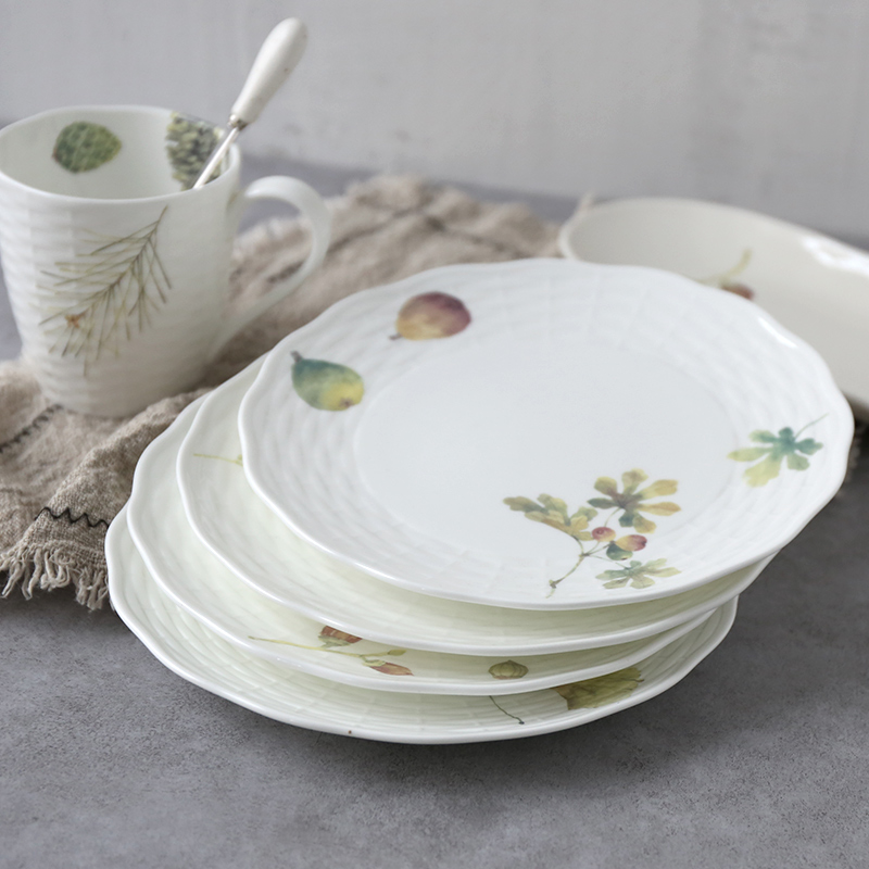 Eco Friendly Country Style Elegant Ceramic Dinnerware Set For Decoration