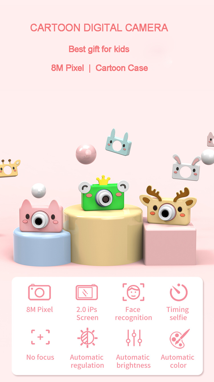 New Best Mini Cheap Animal Pig Bear Rabbit Video Toys Photo Waterproof Digital Camera For Kids