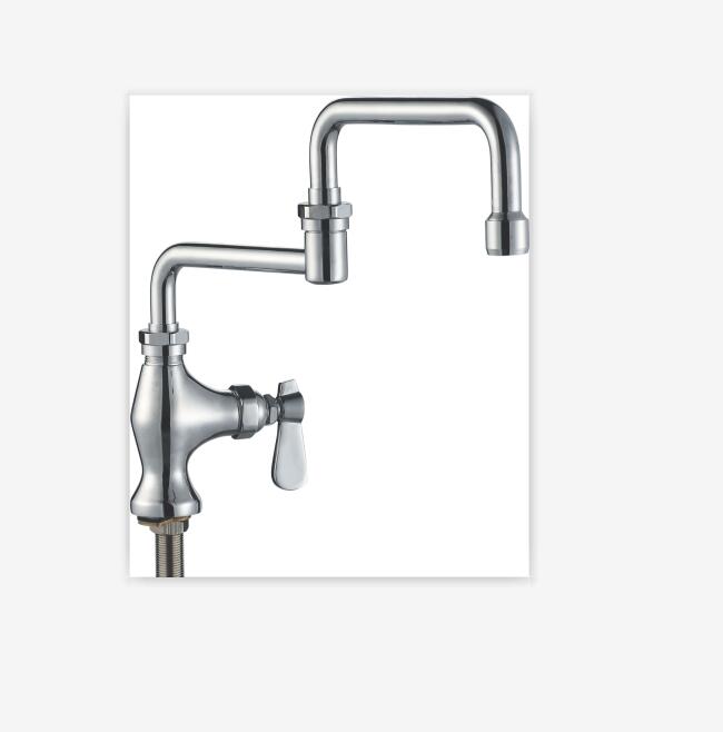 Кухонный смеситель с двойной ручкой, выдвижной кран для горячей и холодной воды, из нержавеющей стали, одно отверстие, оптовая продажа