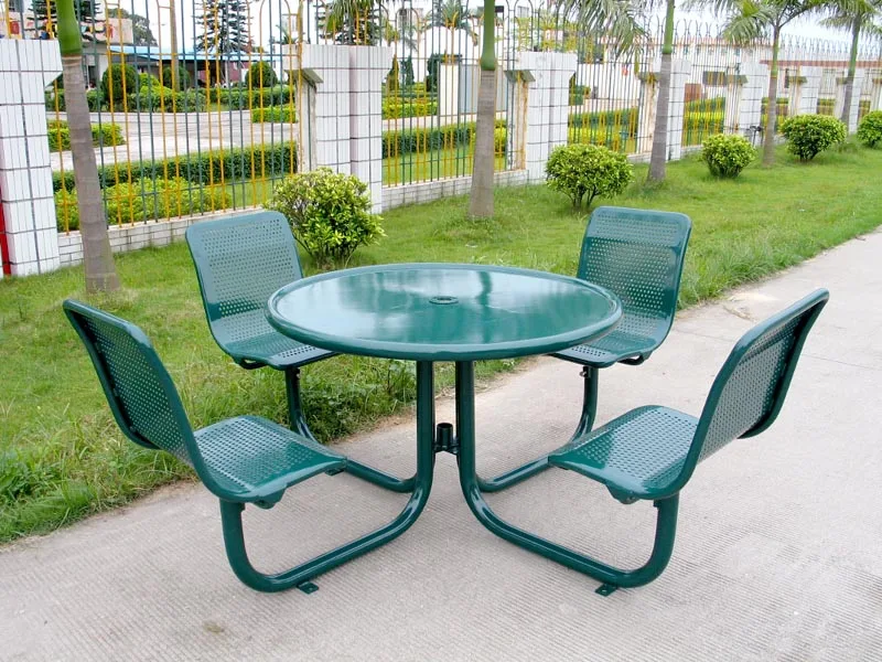 Guangzhou Gavin outside furniture outdoor table and chairs picnic table bench metal steel outdoor tables for school