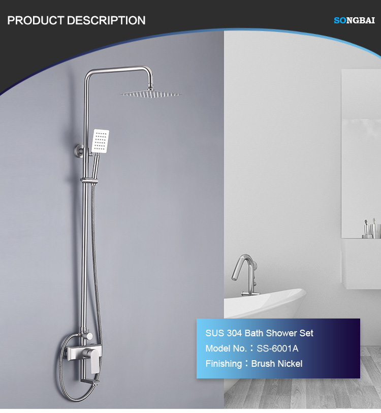 rainfall shower stainless steel tap bathroom home sanitary ware wall mounted