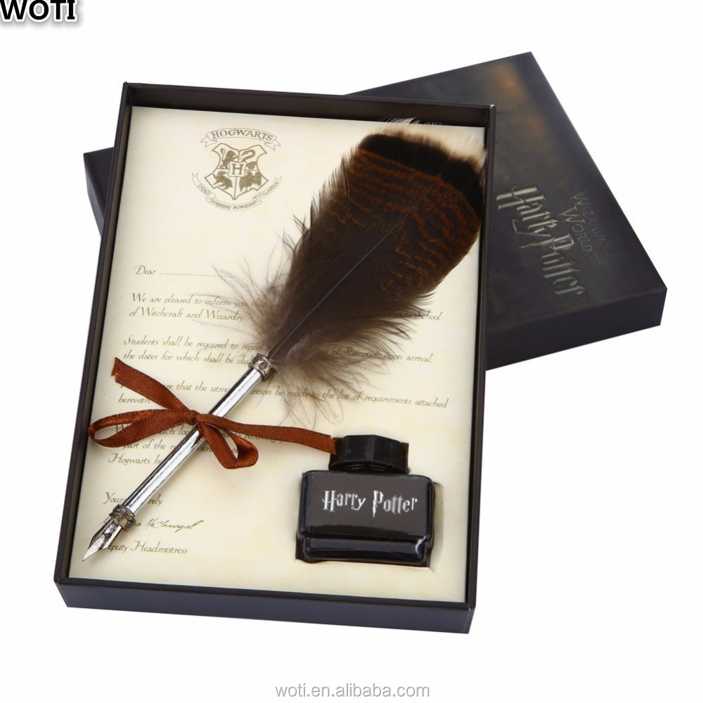 Tinte Flasche blau Europ/äischer Stil Wachs Harry Potter Quil Pen Dip Feather F/üllfederhalter Antik Pen Set Box mit 5 extra Federn St/änder Stempel Kalligraphie-Stift-Set