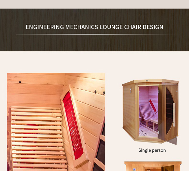Luxury single lounge hemlock far infrared sauna room