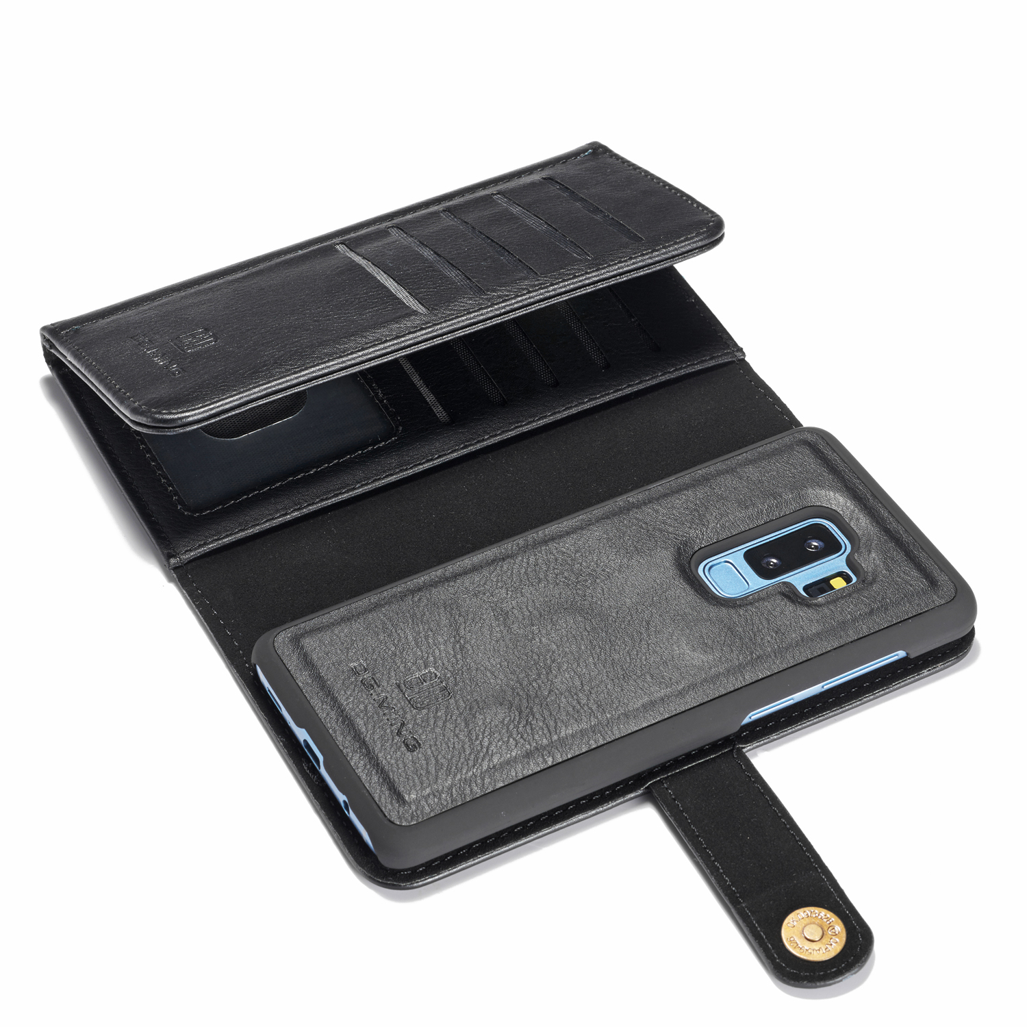 多功能可拆卸钱包案例与卡插槽真皮盖三星 galaxy s9 s10 plus 注 9