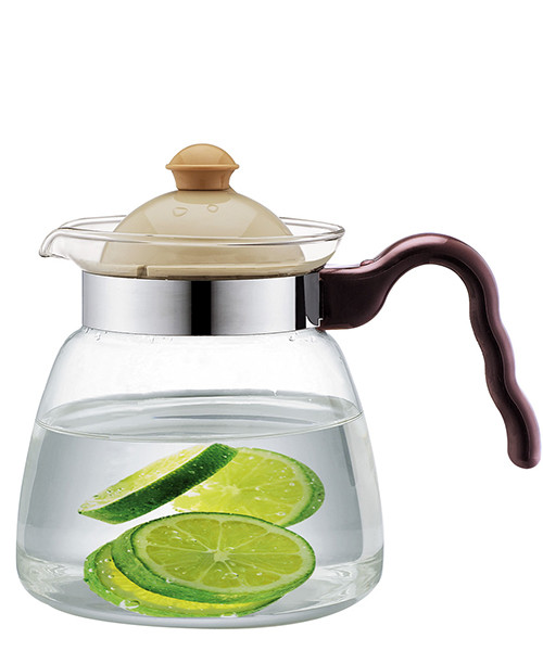 Haonai 700ml pot glass water pot glass water pot with plastic handle for home usage
