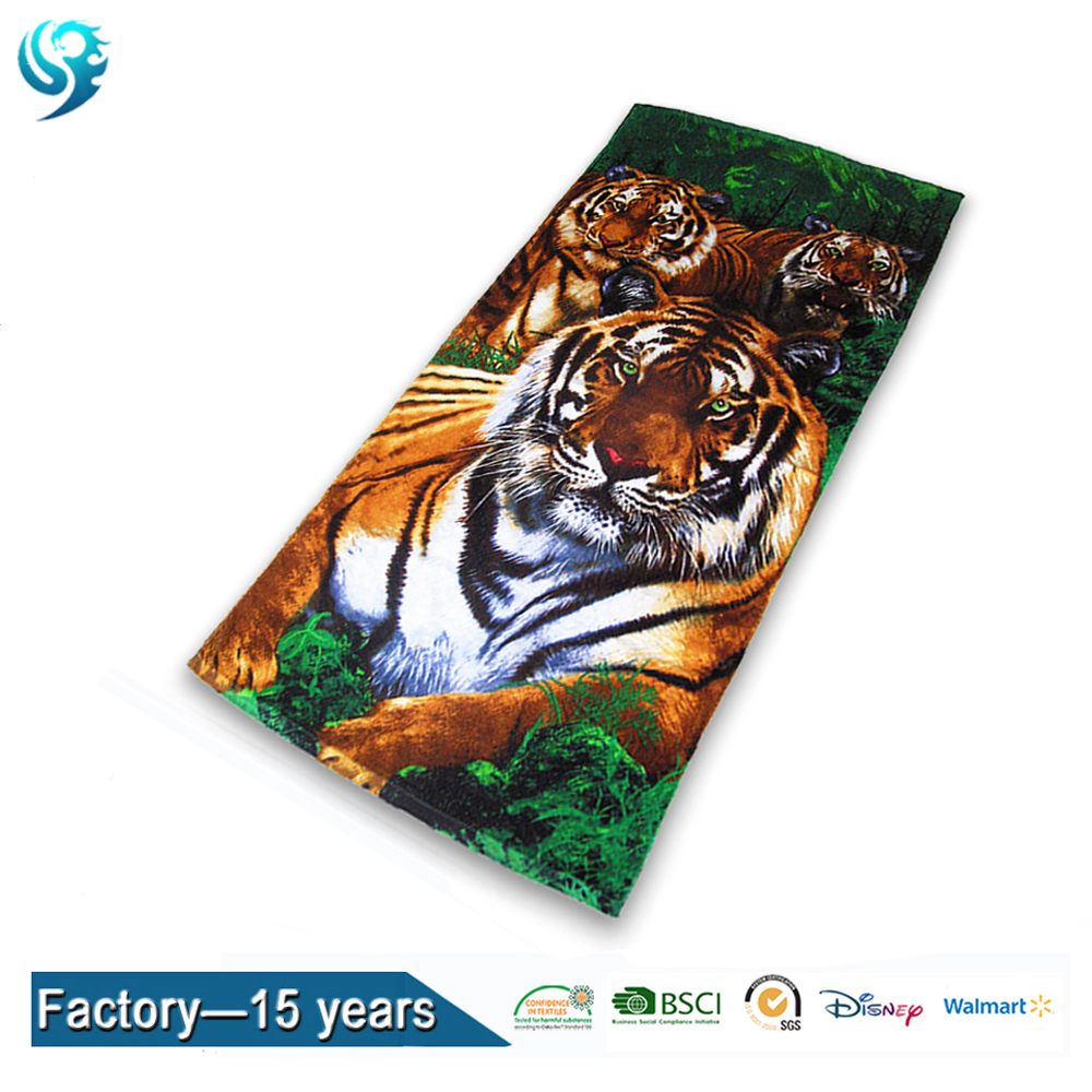 Gift Cool Animal Skin Zebra Tiger Leopard Print Round Beach Towel Blanket Shawl