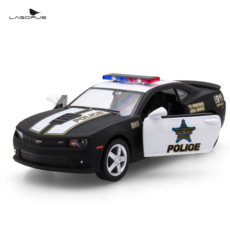 Масштаб 1:38 автомобиль игрушки Chevrolet Camaro полиция издание Литые металлические тянущиеся модели автомобиля коллекционная игрушка подарок для детей