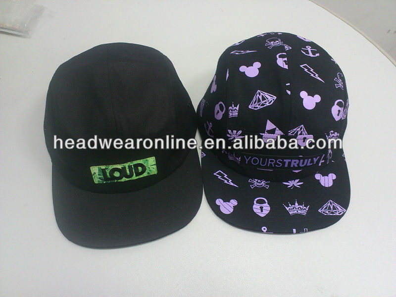 Hot sale 5 panels floral print embroidered snapback cap welldesigned and can be customized