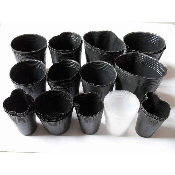 Black Plastic Soft Flower Nursery Pots UV Treatment