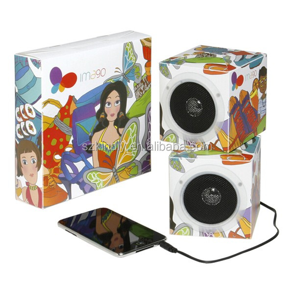 diy 折叠纸板纸扬声器手机
