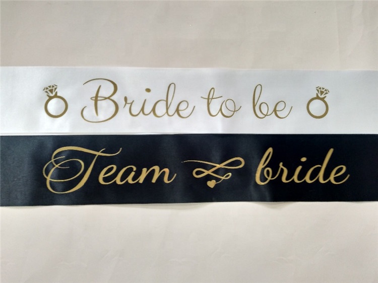 Addio al Nubilato Bridal Shower Regali Stagnola di Oro Sposa di Essere E di Squadra Sposa Sash