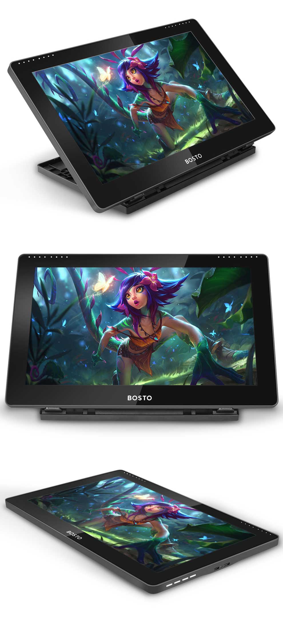 Huion-tablette graphique 16HD, 15.6 ", IPS, avec stylet pour dessin, 8192 niveaux de pression