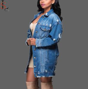denim long coat womens