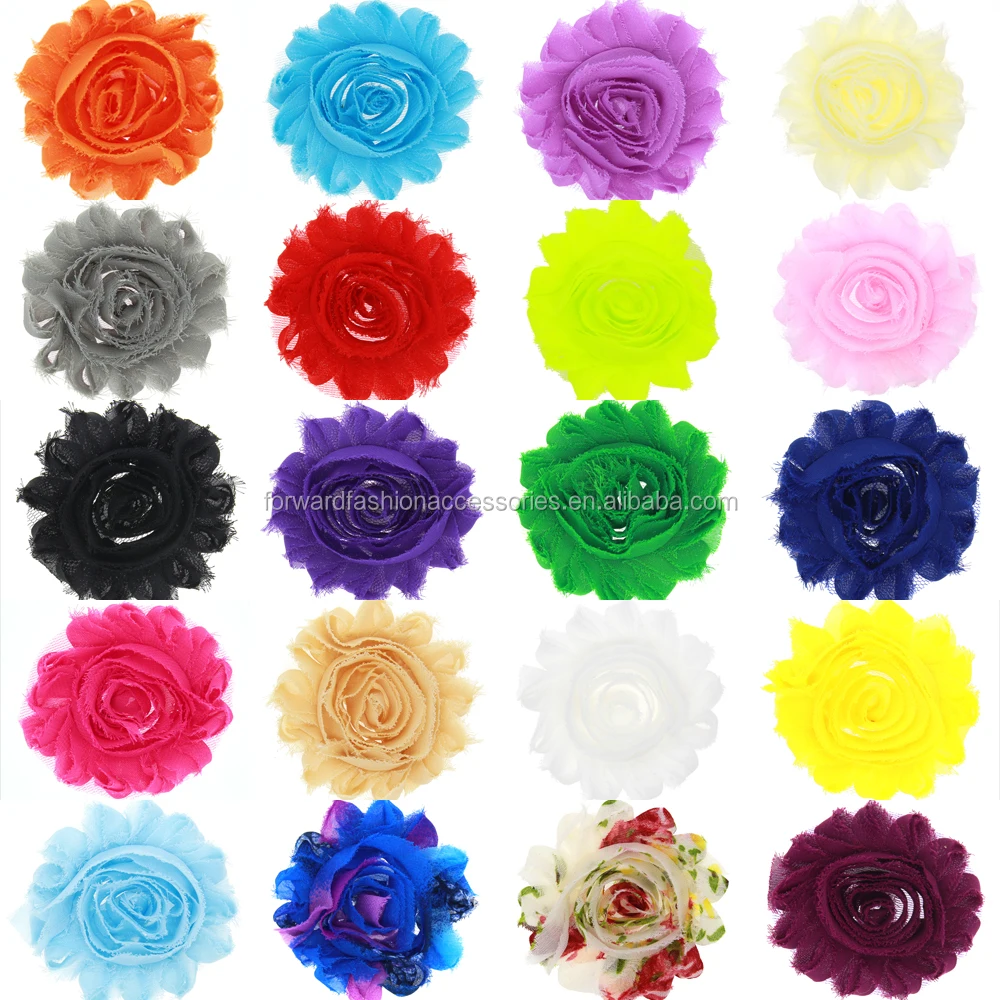 Высокое качество ручной работы потрепанные шифоновые цветы Diy аксессуары для детских hairbands