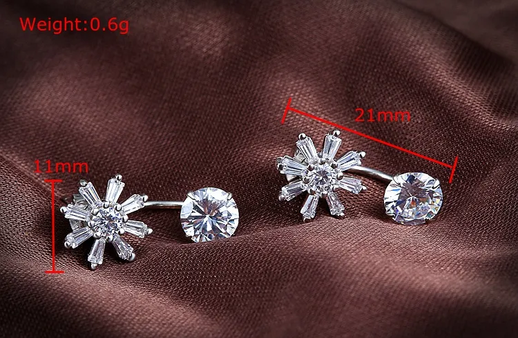 Thailand Peridot Jewelry Back Sun Cz Sterling 925 Silver Earring