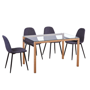 ucuz metal cerceve temperli cam yemek masasi seti