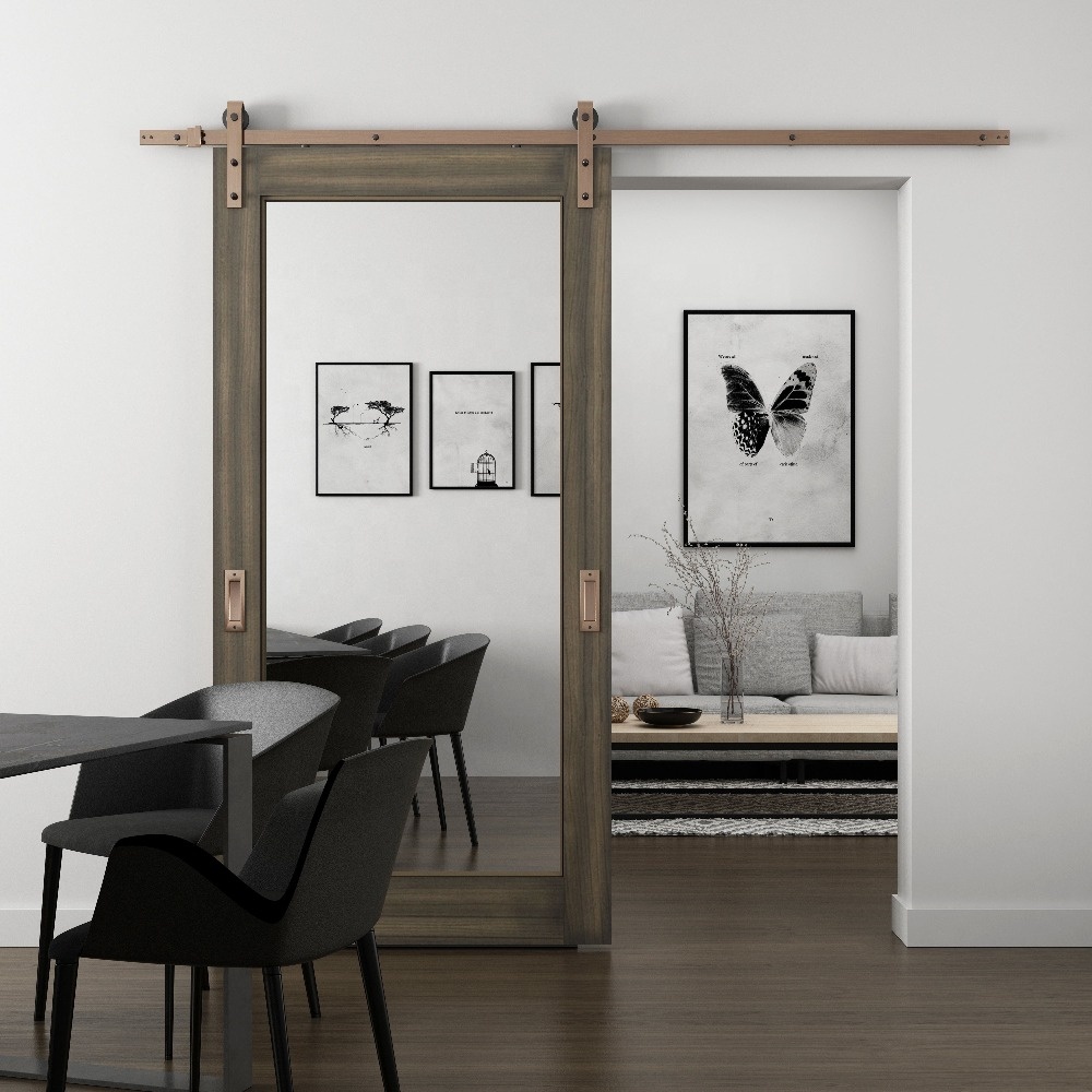 Espejo de puerta de granero para cocina con puertas correderas de hardware de la puerta