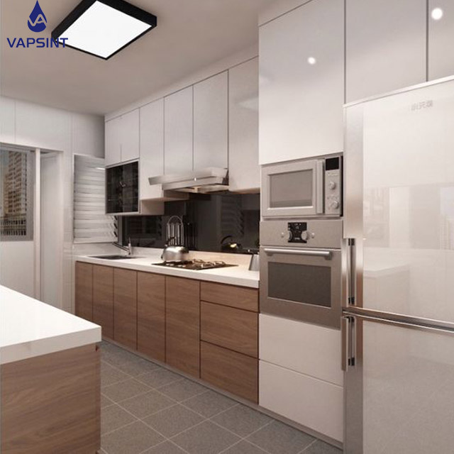 Popular Modern lacquer/mdf used kitchen island furniture flat pack made in China
