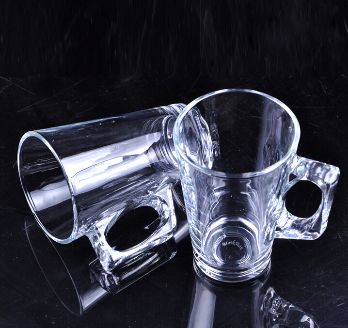 Haonai glass products,coffee glass cup with handle