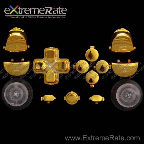 Наборы хромированных золотых кнопок для PS4 полный набор кнопок для контроллера PS4