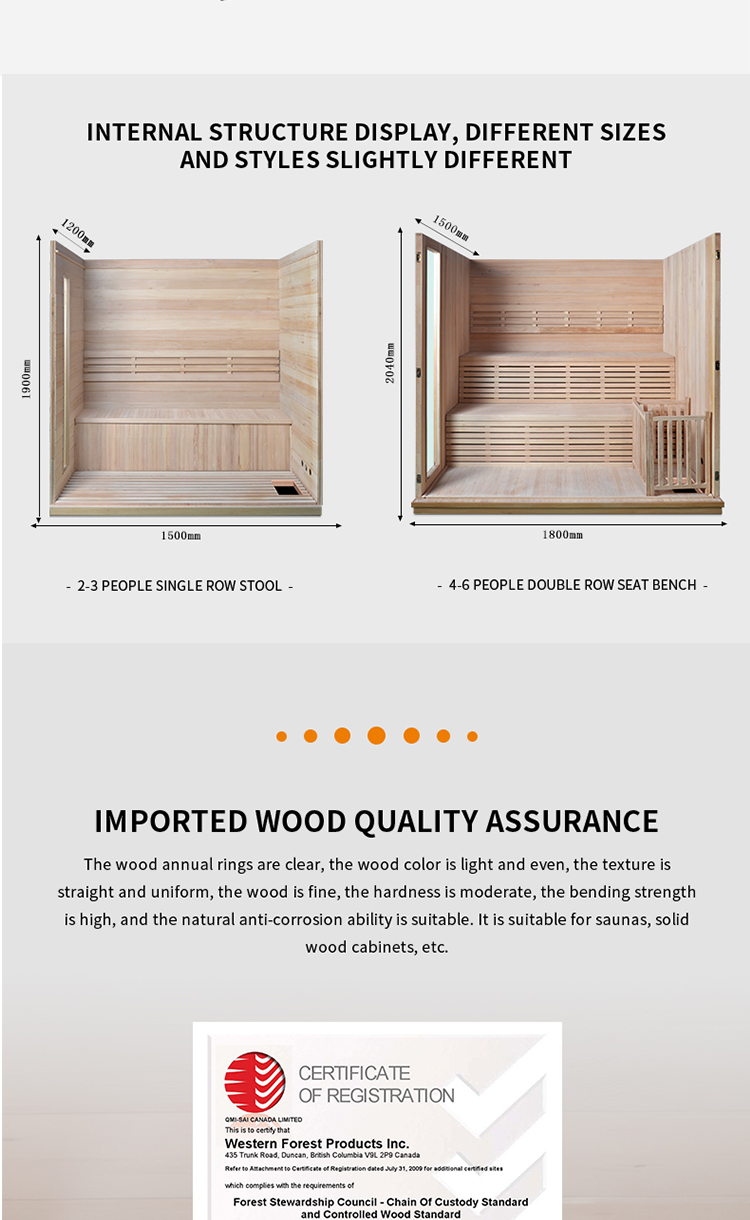 Simple traditional indoor steam sauna room